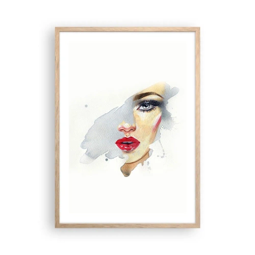 Poster în ramă de stejar deschis - Reflecție într-o picătură de apă - 50x70 cm