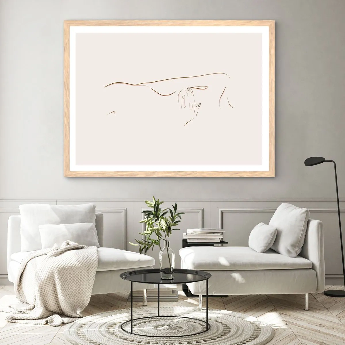 Poster în ramă de stejar deschis - Forma dorinței - 50x40 cm