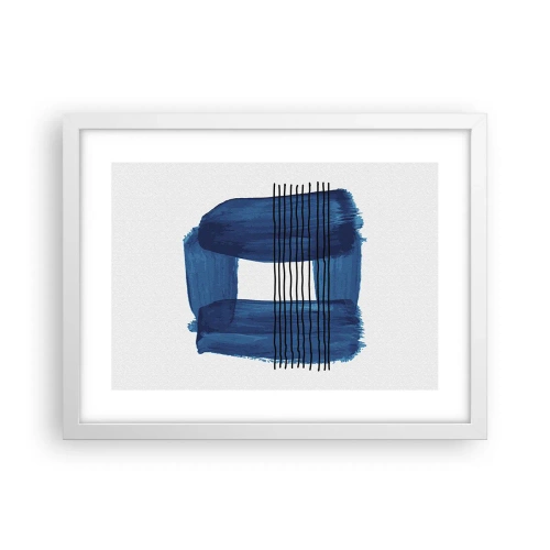 Poster în ramă albă - Compoziție albastru-negru - 40x30 cm