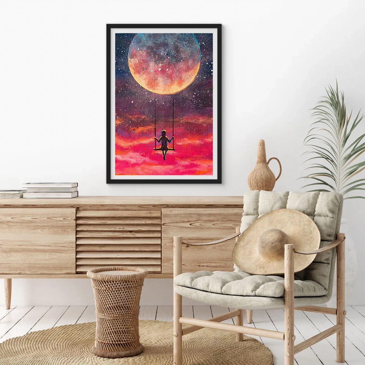 Poster în ramă neagră - Cu capul în nori - 30x40 cm