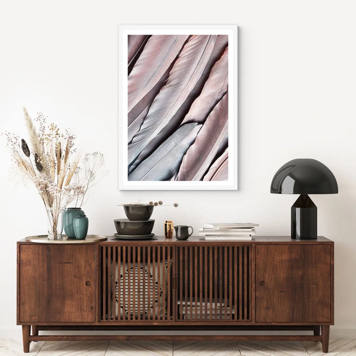 Poster în ramă albă - Argintul roz - 61x91 cm