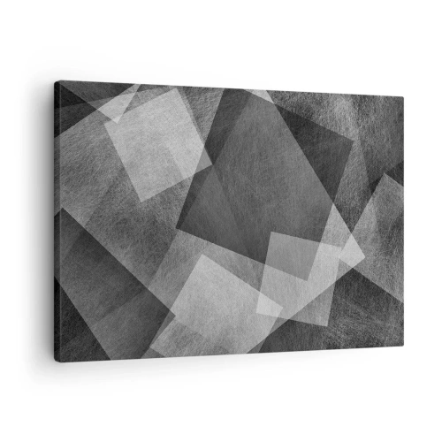 Tablou pe pânză Canvas - Abstracție alb-negru cu forme geometrice - 70x50cm - Un simbol etern al permanenței și al ordinii - Decorațiune modernă pentru perete pentru living și dormitor ARTTOR