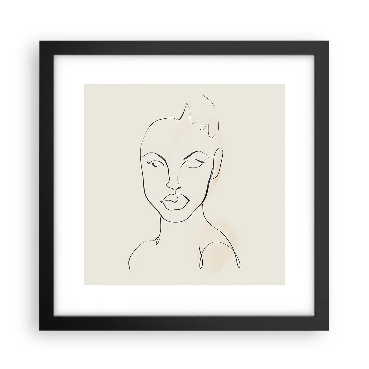 Poster în ramă neagră - Schiță de senzualitate - 30x30 cm