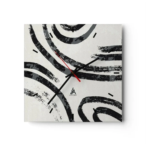 Ceas de perete - Ceas pe sticlă - Pe jumătate oprit - 40x40 cm