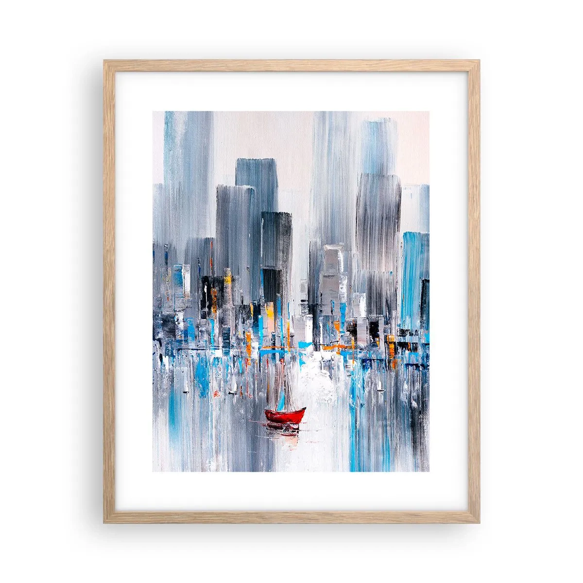 Poster în ramă de stejar deschis - Metropola de lângă golf - 40x50 cm