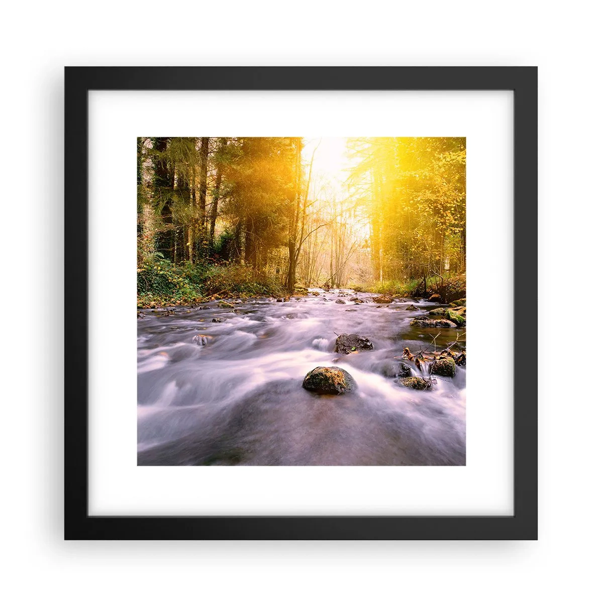 Poster în ramă neagră - Malachit în rame de argint și aur - 30x30 cm
