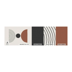 Mostră tapet autocolant Deluxe Sticker - În centrul atenției - Abstracția, Bucată, Semicercuri - 100x30 cm