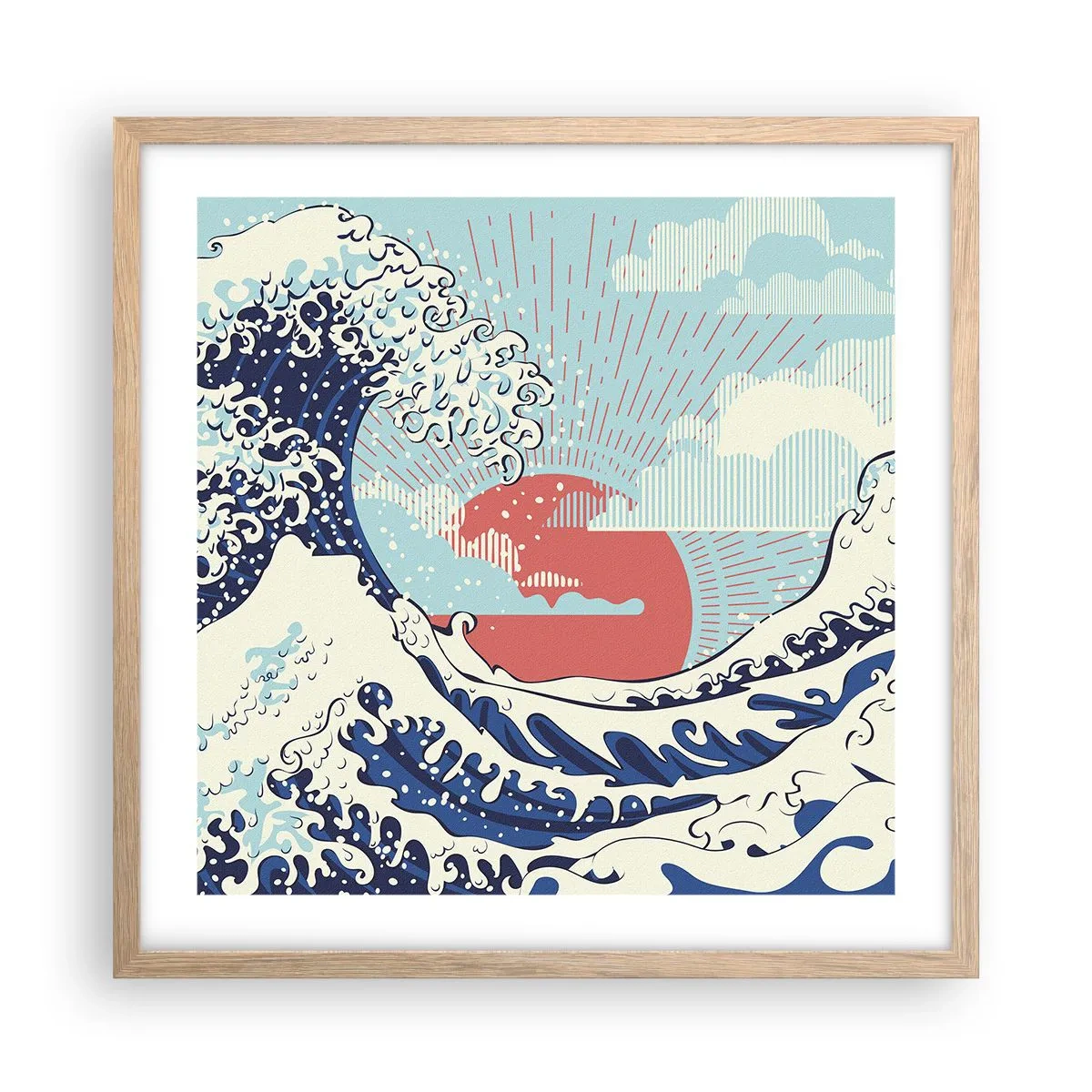 Poster în ramă de stejar deschis - Din inspirații japoneze - 50x50 cm