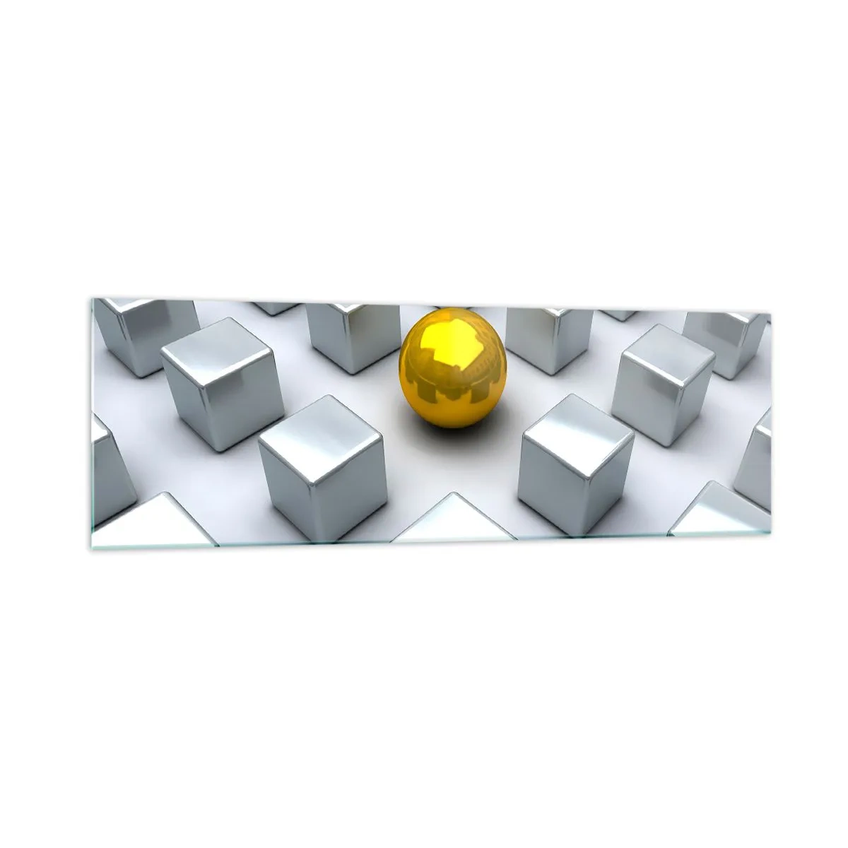 Tablou pe sticlă - De ce eu? Compoziție geometrică - 160x50 cm