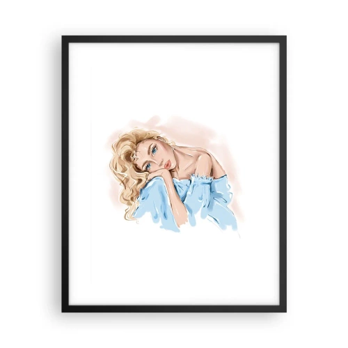 Poster în ramă neagră - Scufundată în vis albastru - 40x50 cm