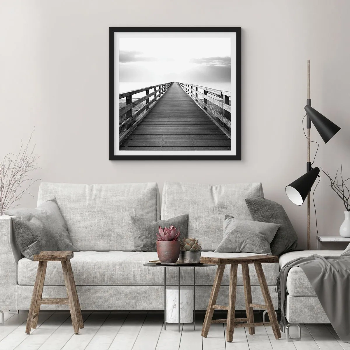 Poster în ramă neagră - Departe, departe... - 50x50 cm
