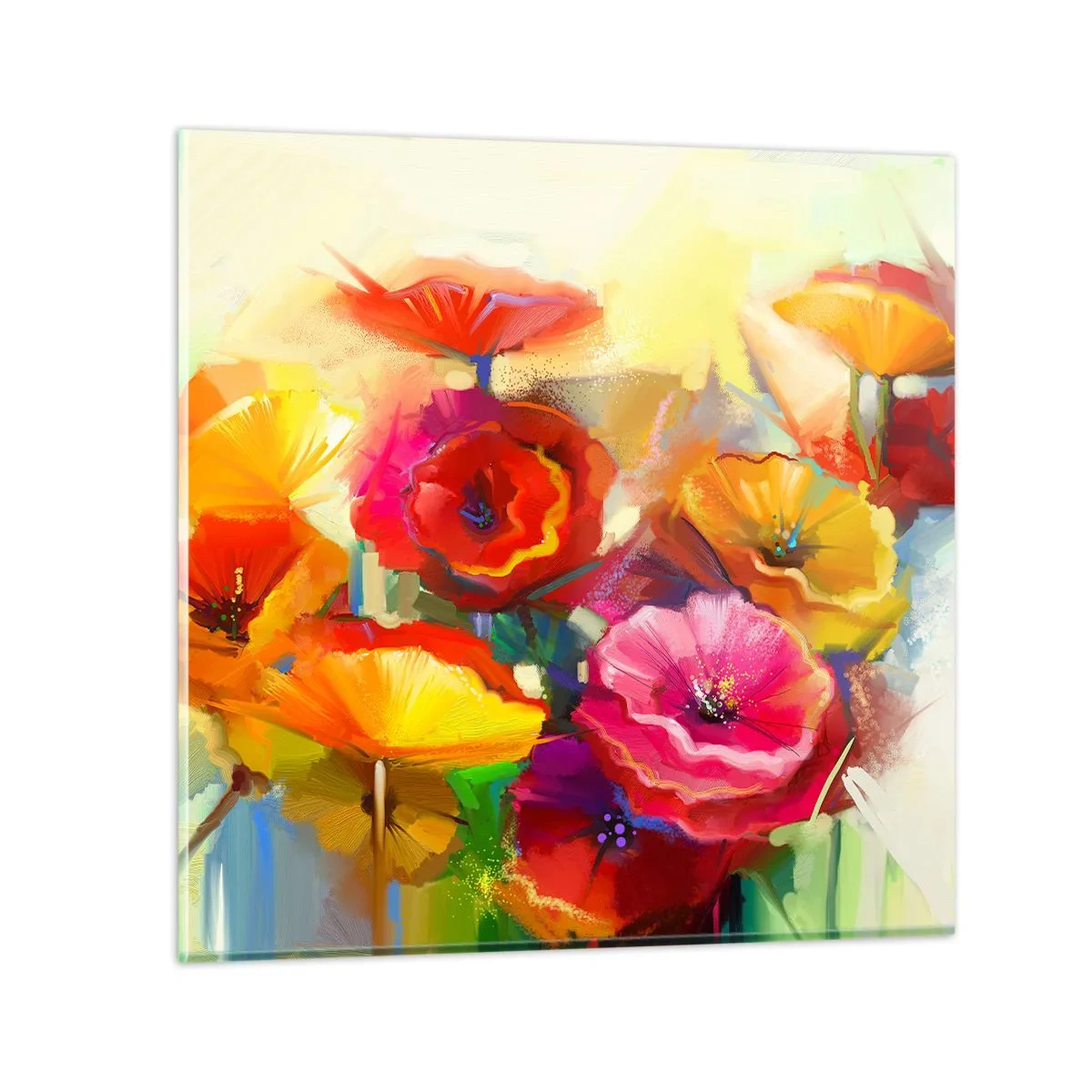 Tablou pe sticlă - Nu numai roșu - 30x30 cm
