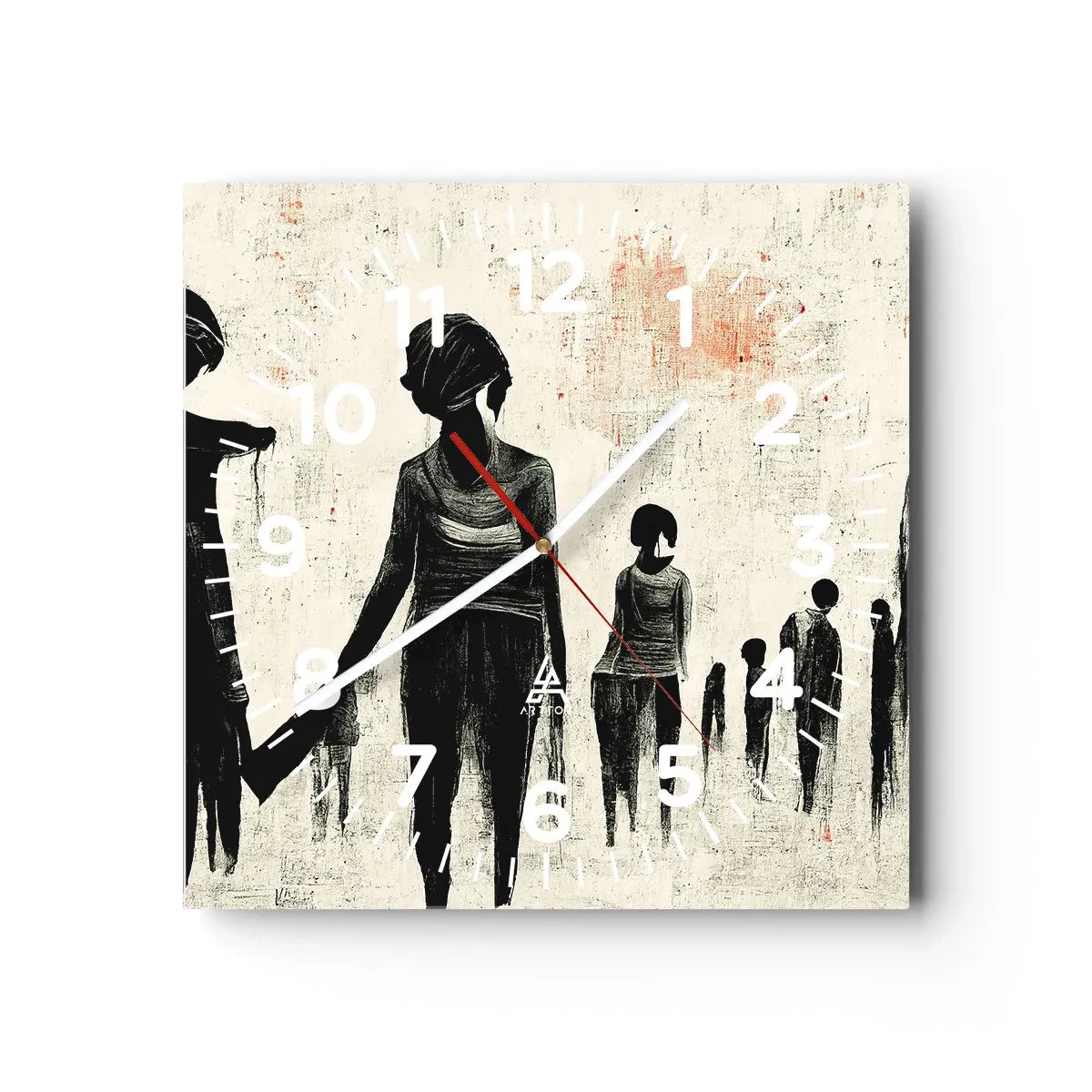 Ceas de perete - Ceas pe sticlă - Împotriva singurătății - 30x30 cm