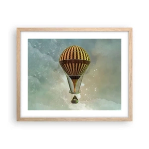 Poster în ramă de stejar deschis - Zboruri de pionierat - 50x40 cm