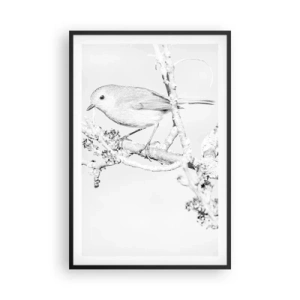 Poster în ramă neagră - Dimineață de iarnă - 61x91 cm