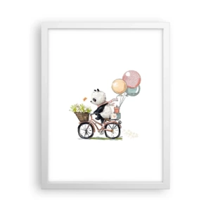 Poster în ramă albă - O zi fericită - 30x40 cm