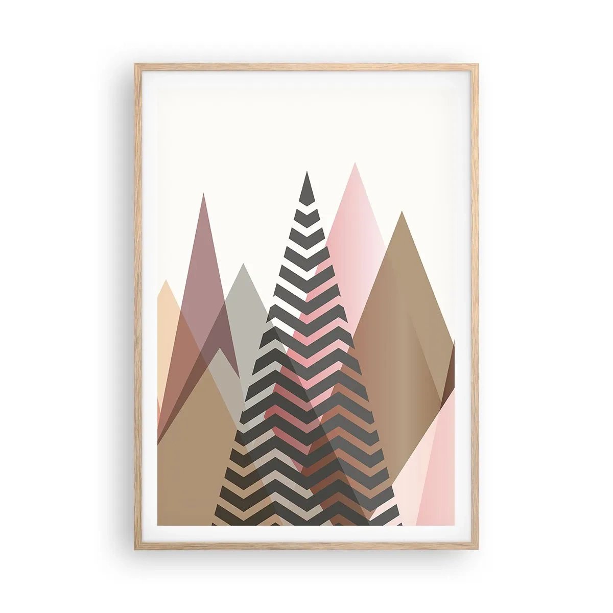 Poster în ramă de stejar deschis - Construcție piramidală - 70x100 cm