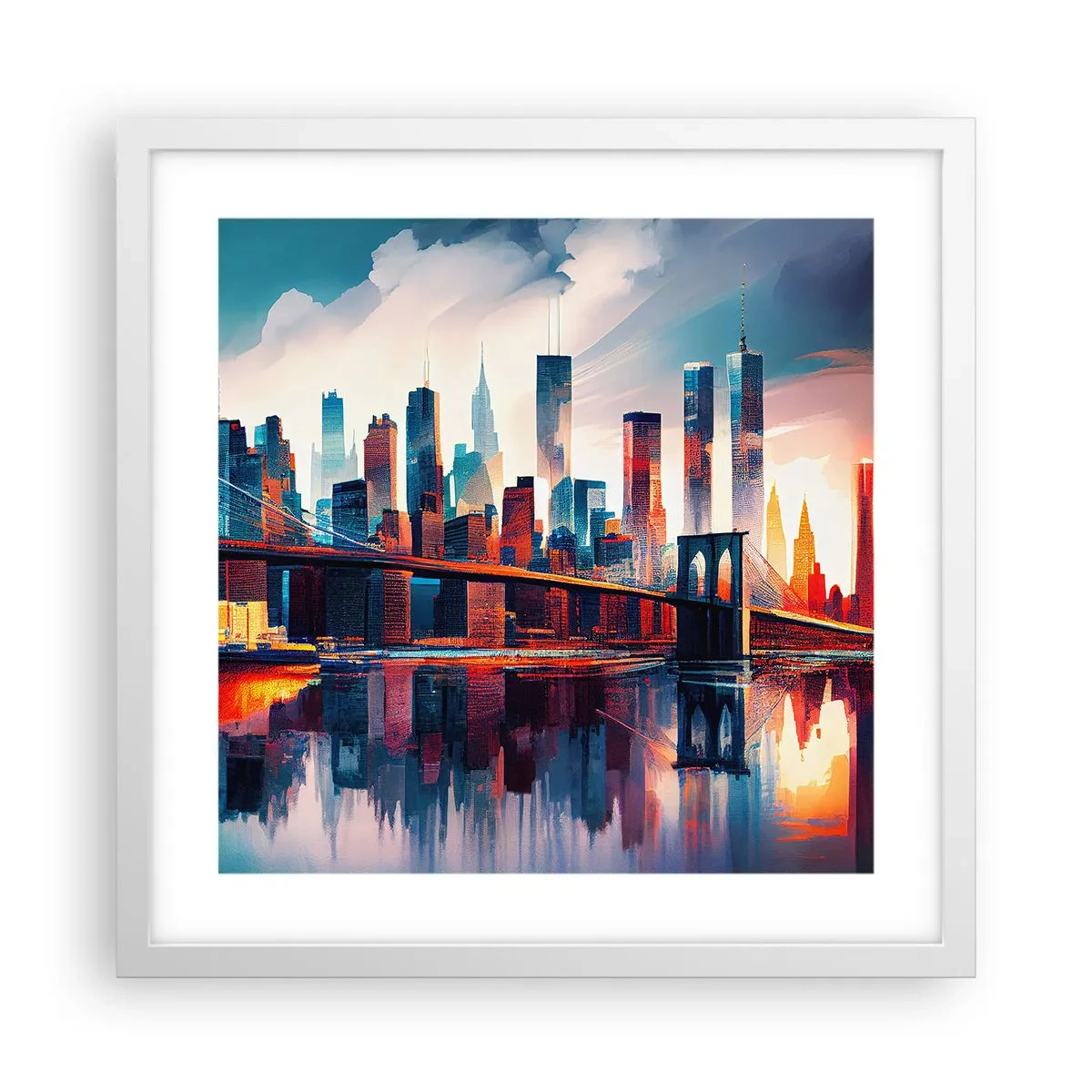 Poster în ramă albă - New York fenomenal - 40x40 cm