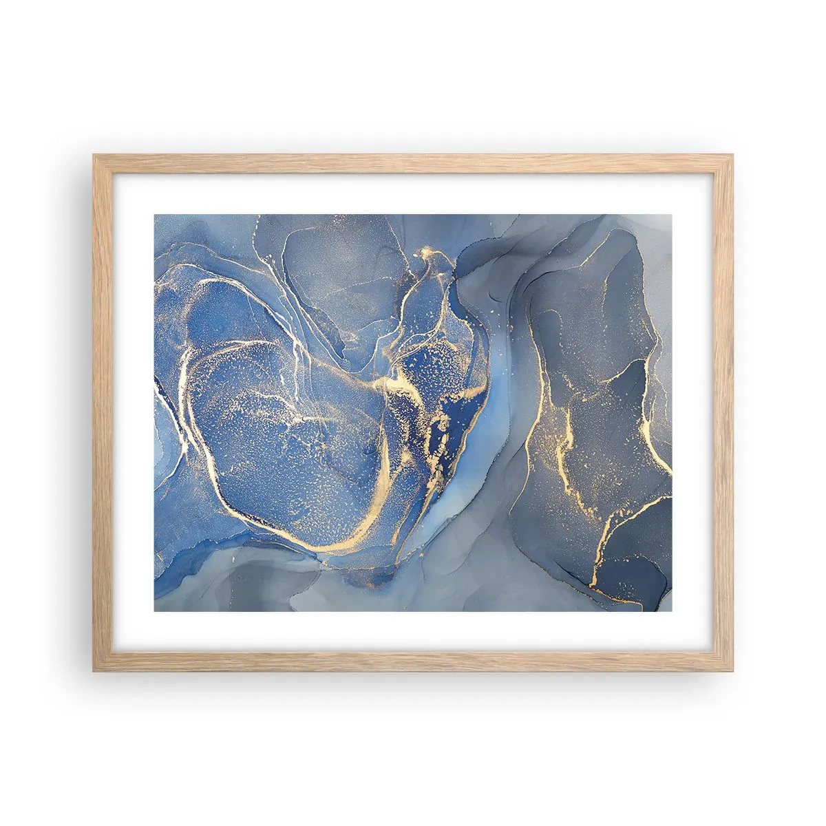 Poster în ramă de stejar deschis - Praf de aur - 50x40 cm