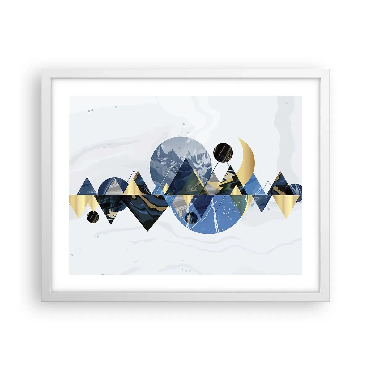 Poster în ramă albă - Peisaj geometric - 50x40 cm