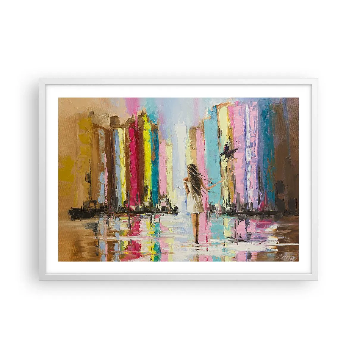 Poster în ramă albă - Urmați-mă - 70x50 cm