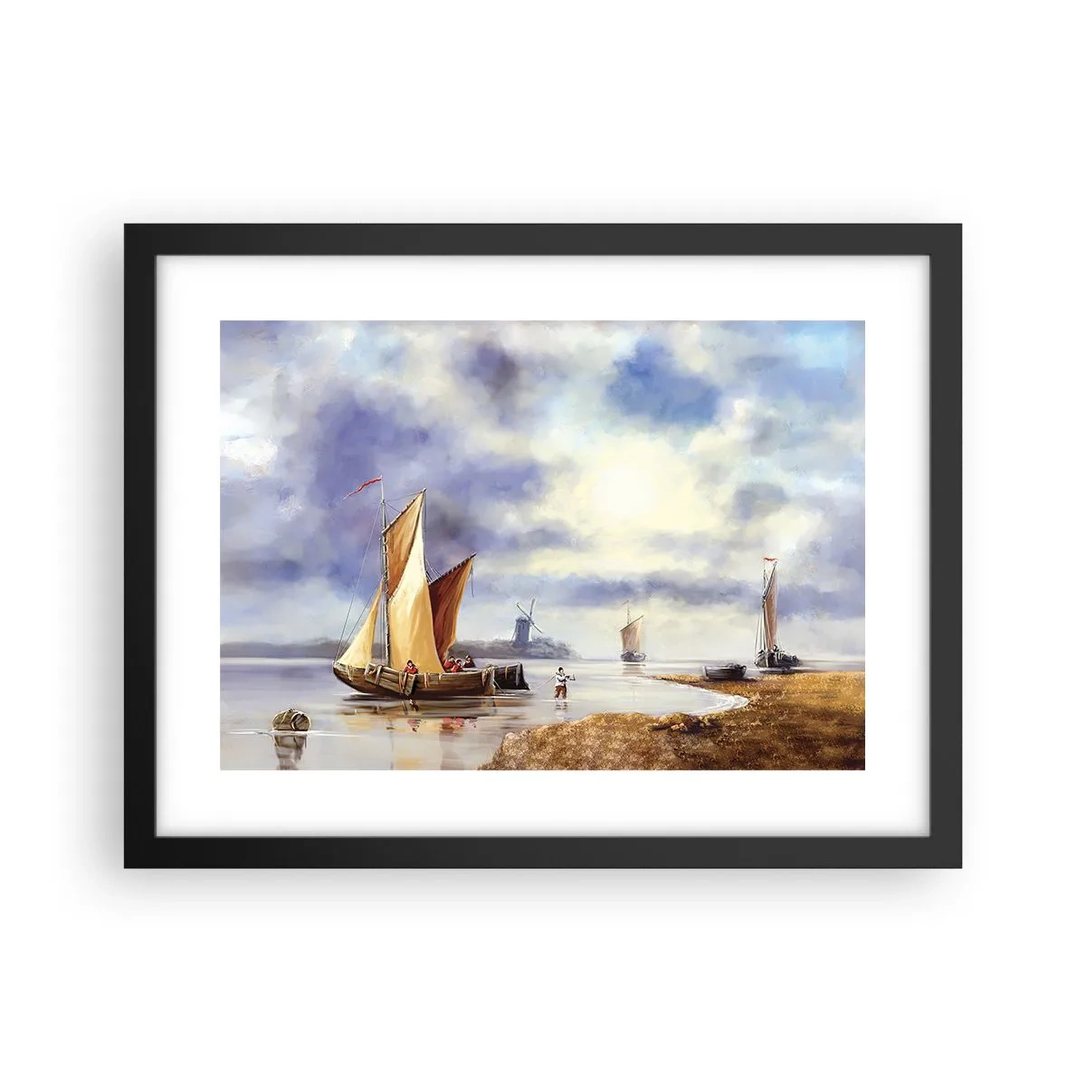 Poster în ramă neagră - Întoarcerea marinarilor - 40x30 cm