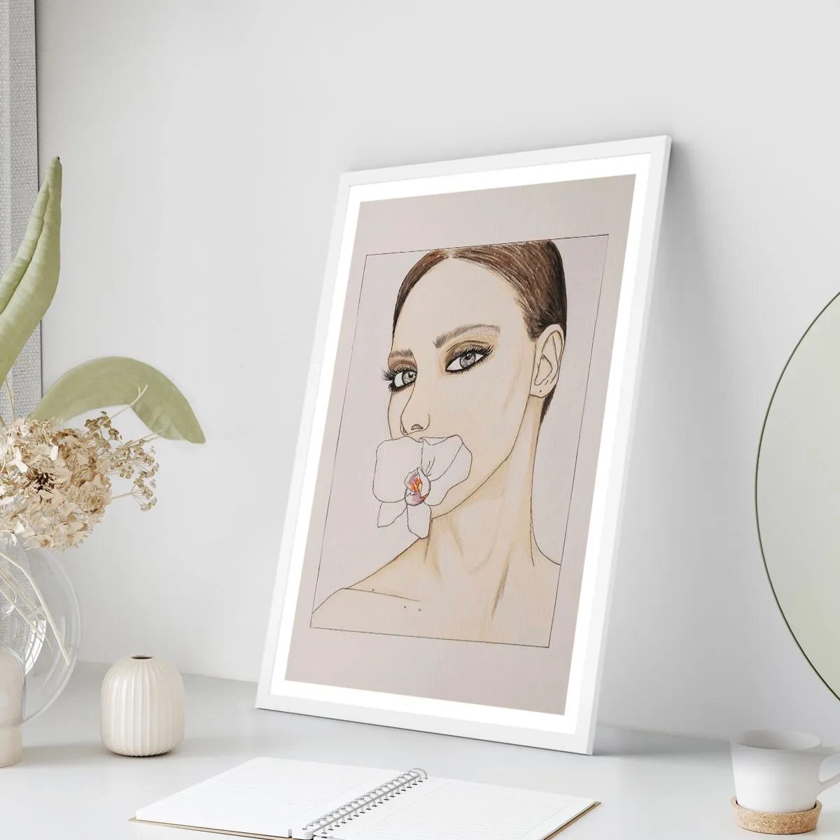 Poster în ramă albă - Un simbol al eleganței și frumuseții - 70x100 cm