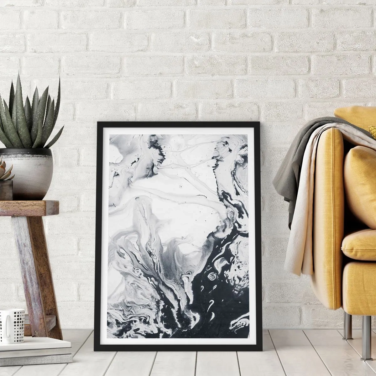 Poster în ramă neagră - Interiorul Pământului - 61x91 cm