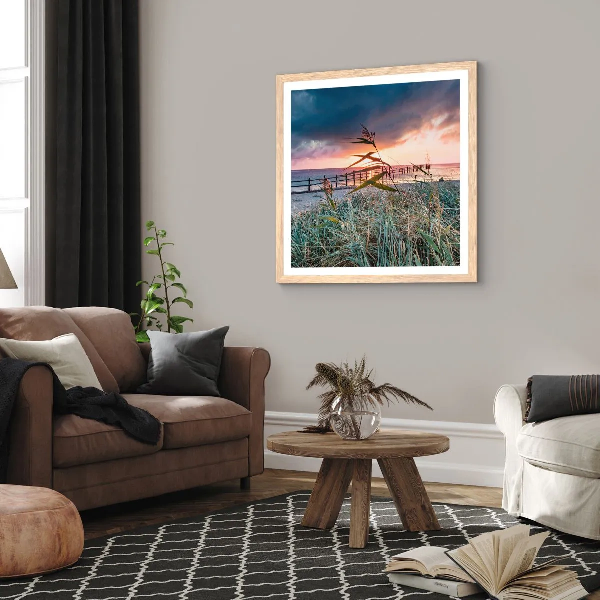 Poster în ramă de stejar deschis - Nu trece cu vântul - 30x30 cm