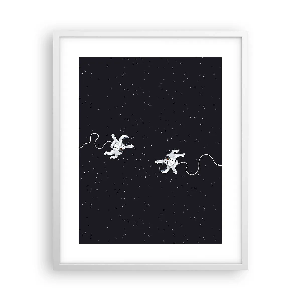 Poster în ramă albă - Dansul spațial - 40x50 cm