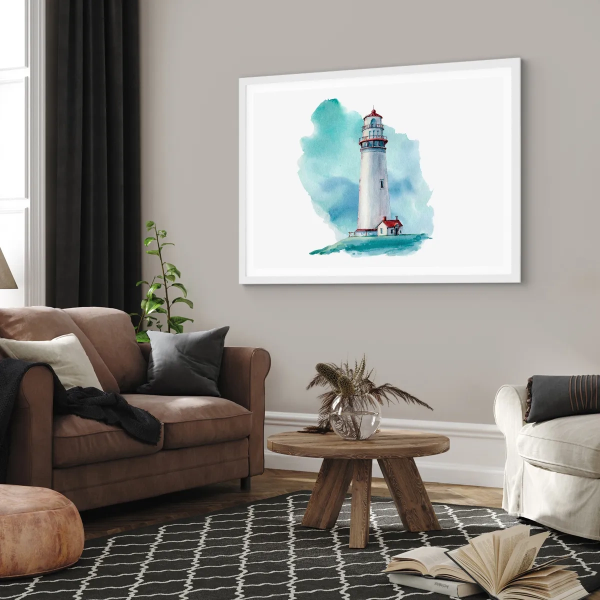 Poster în ramă albă - Sora blândă a albastrului - 91x61 cm