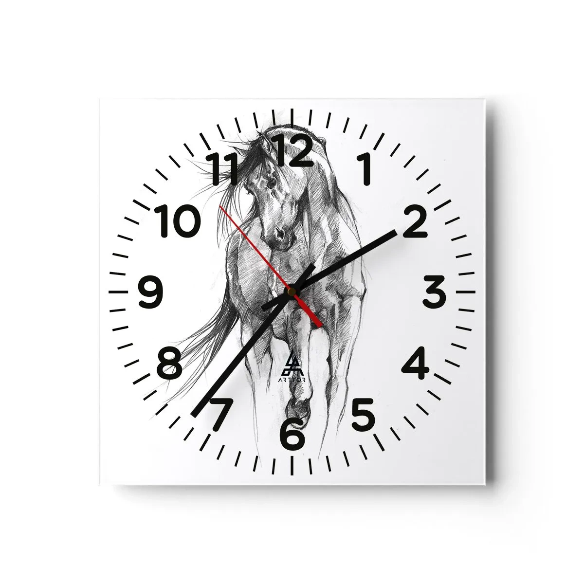 Ceas de perete - Ceas pe sticlă - Într-un trap grațios - 30x30 cm