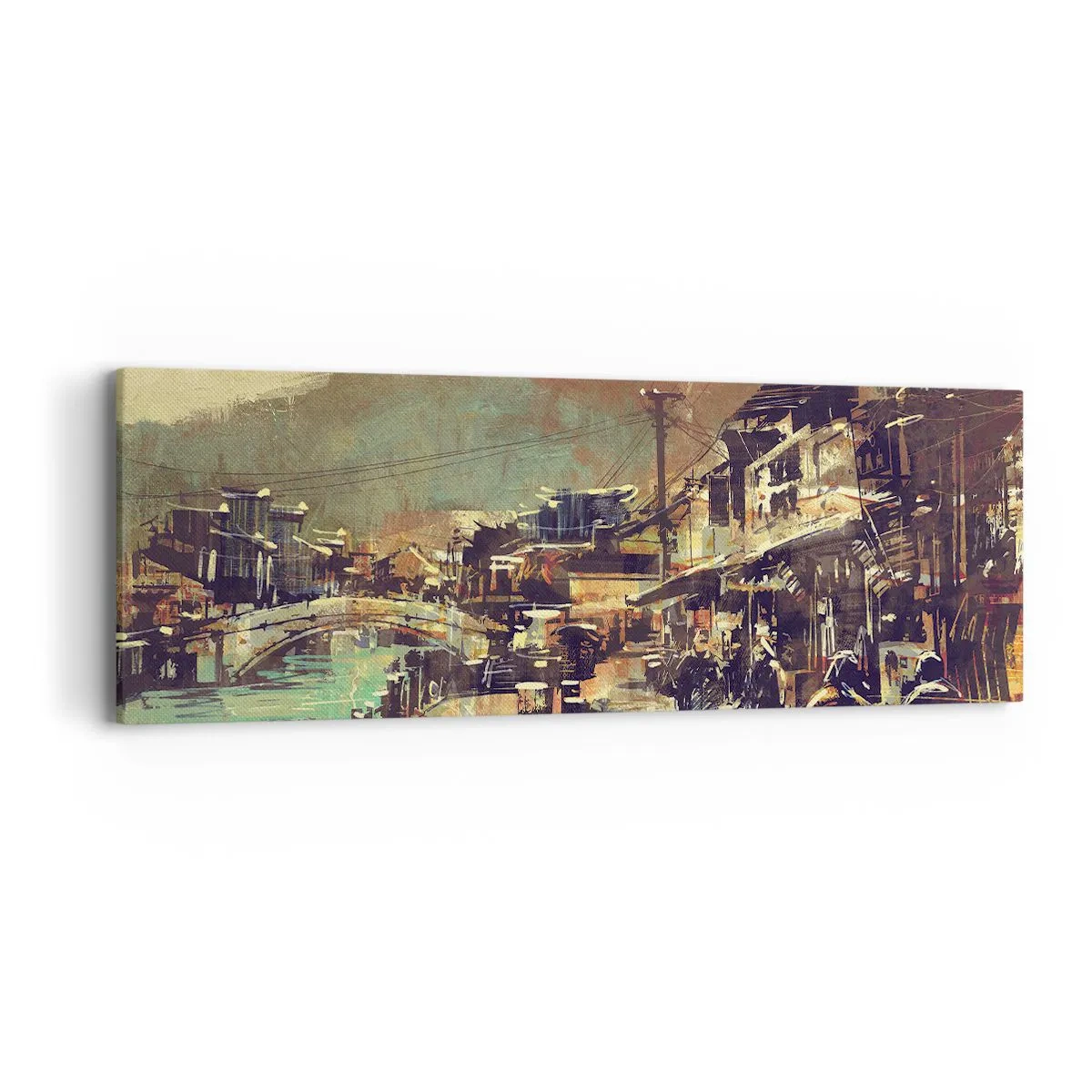 Tablou pe pânză - Viața ca o bogăție de gri - 90x30 cm