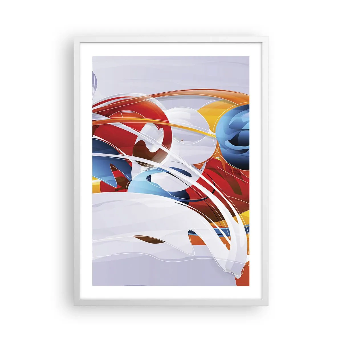 Poster în ramă albă - Dansul elementelor - 50x70 cm