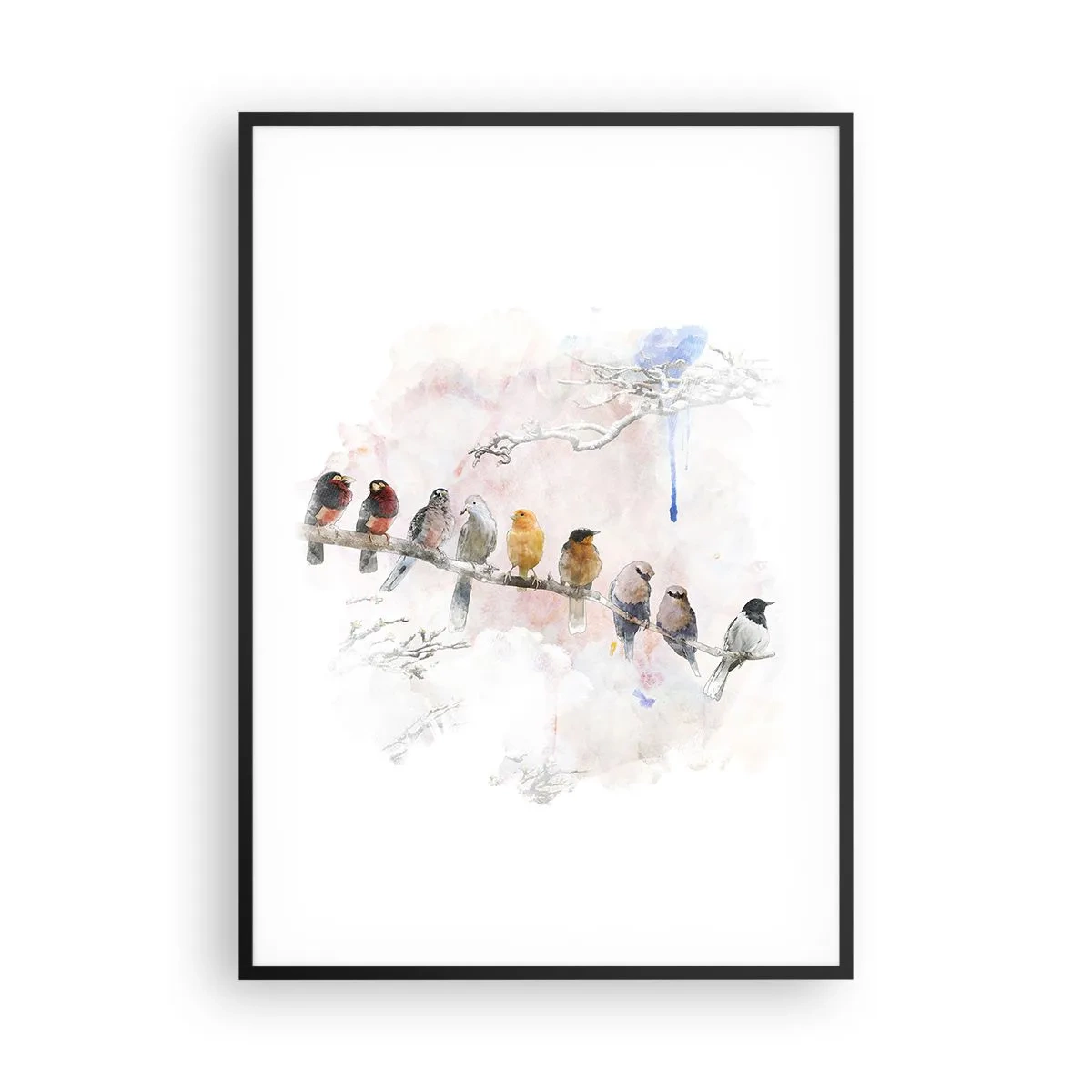 Poster în ramă neagră - Întâlnire înaripată - 70x100 cm