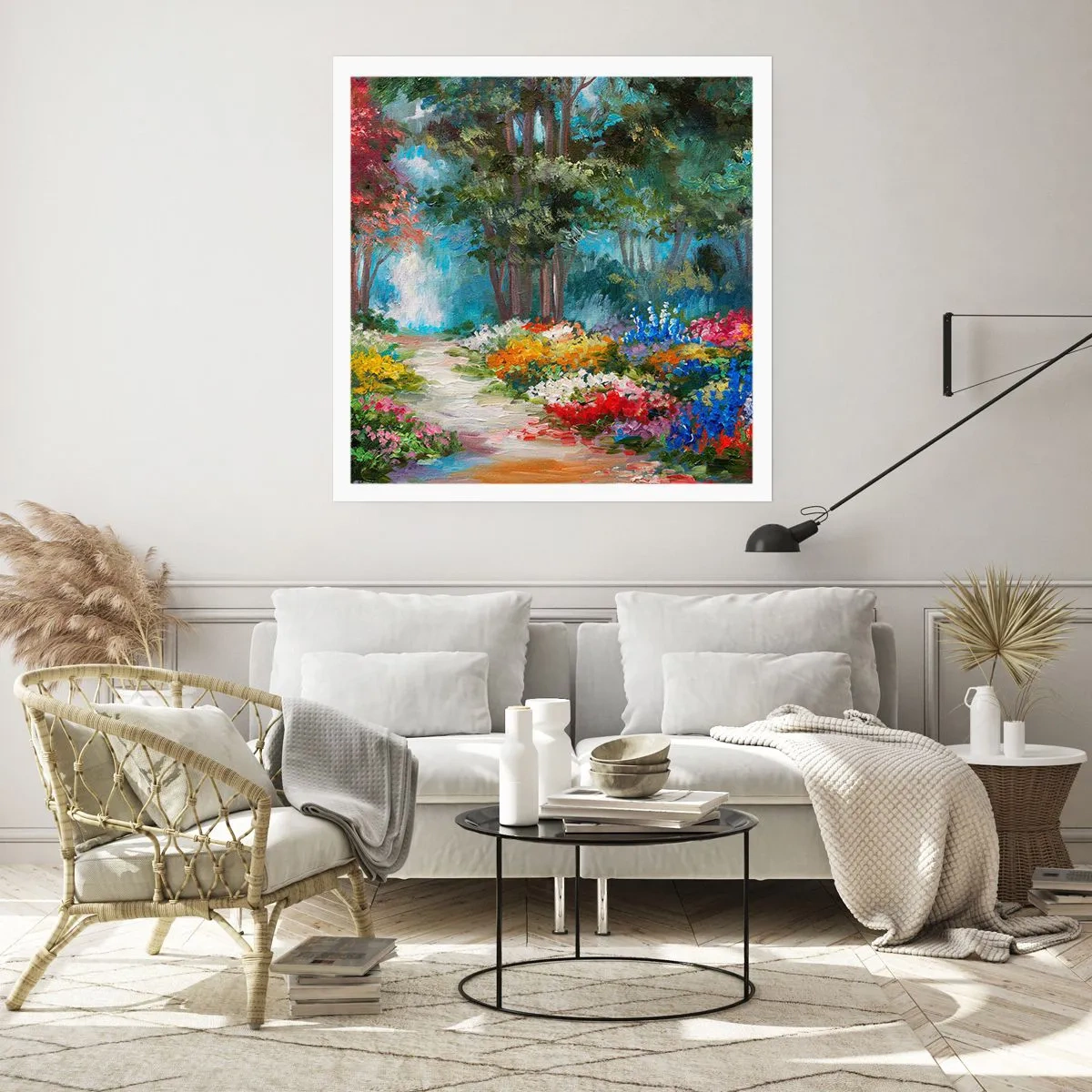 Poster - Grădină de pădure, pădure de flori - 50x50 cm