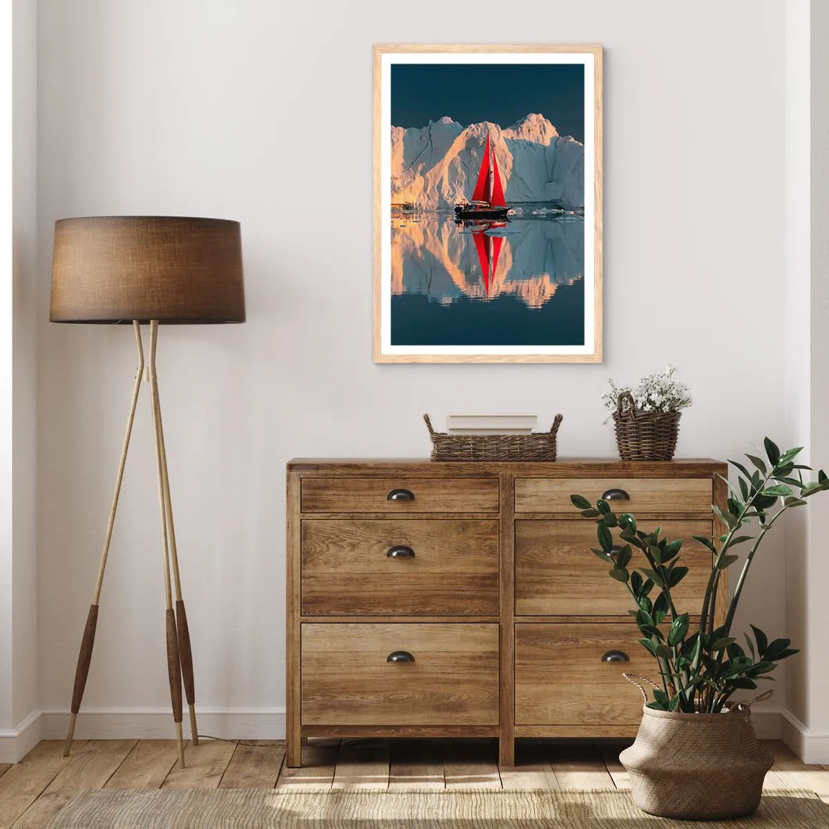 Poster în ramă de stejar deschis - La capătul lumii - 40x50 cm