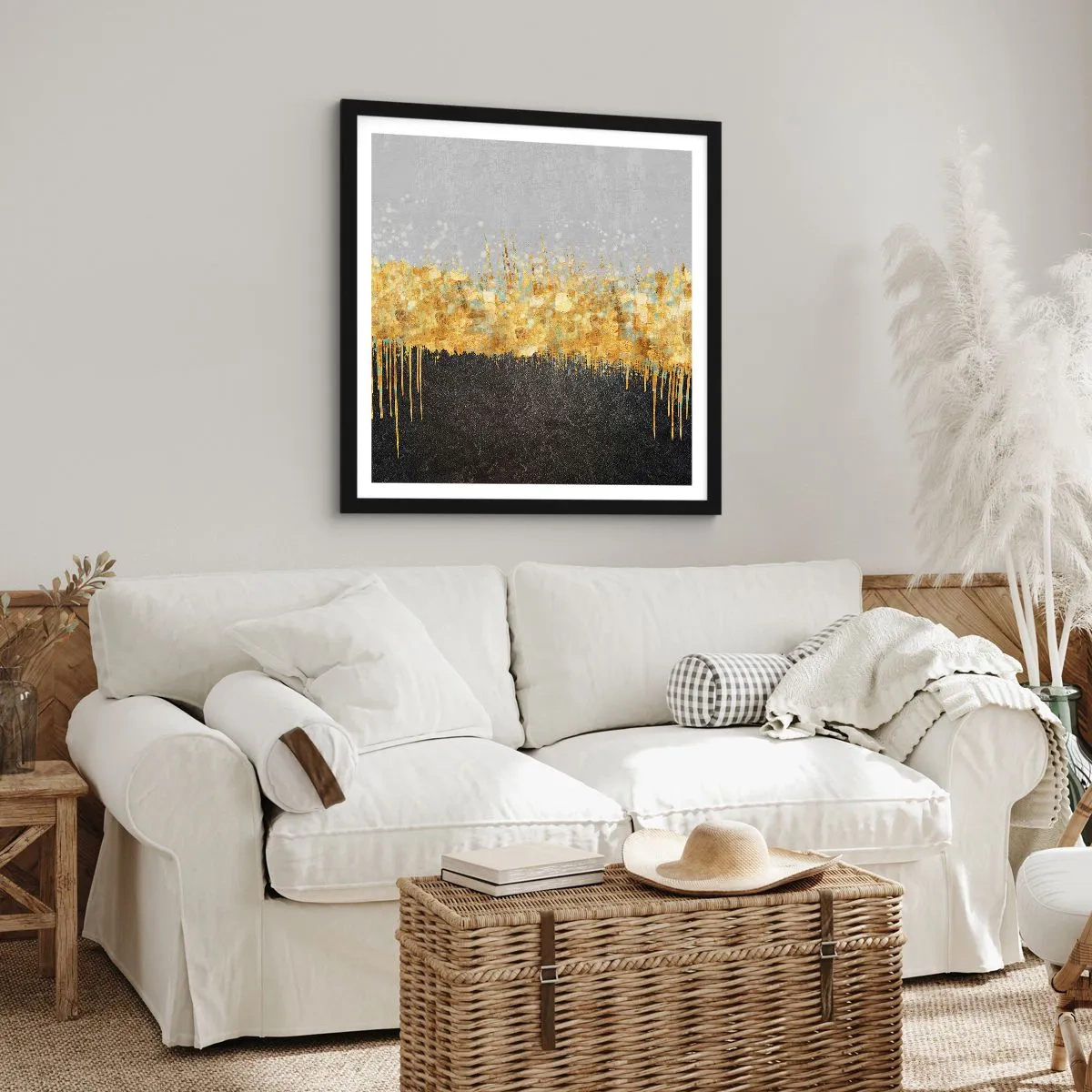 Poster în ramă neagră - Înăuntru și în sus - 30x30 cm