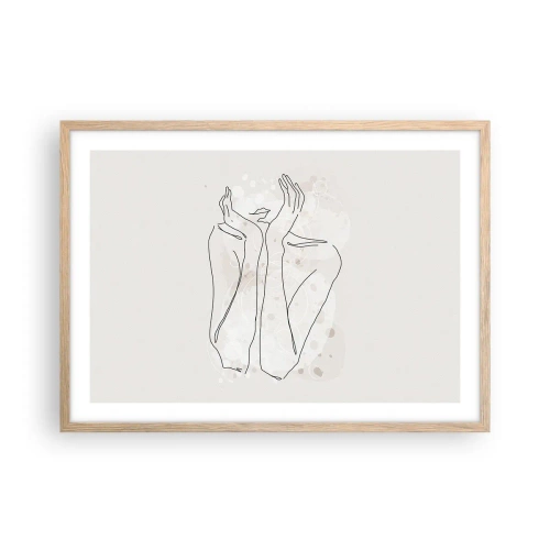 Poster în ramă de stejar deschis - Un moment pentru vis - 70x50 cm