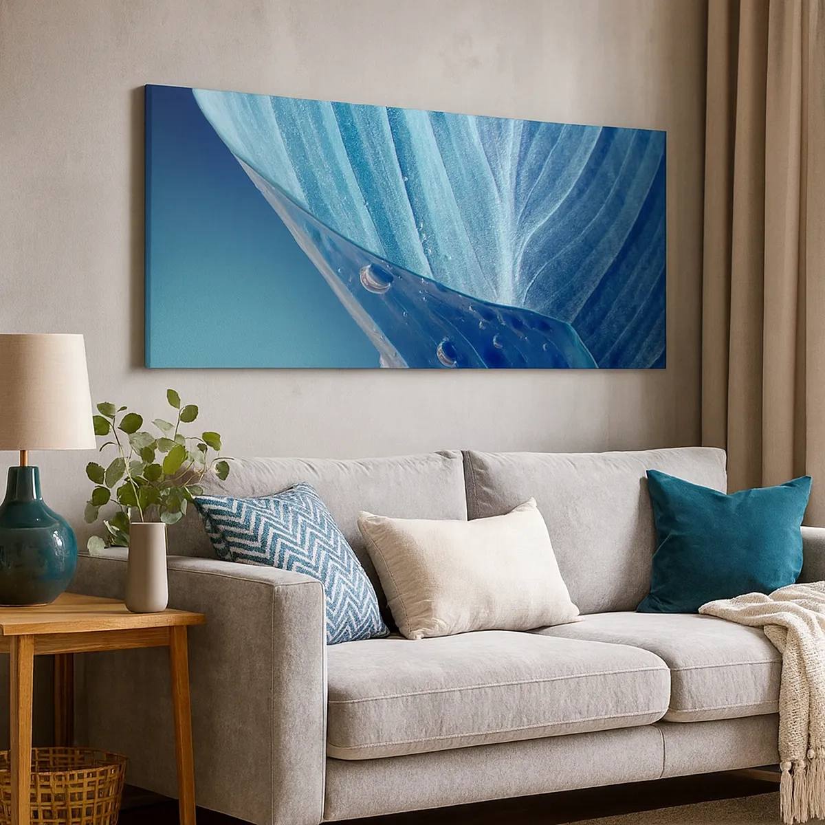 Tablou pe pânză - Picături ascunse de albastru - 30x30 cm