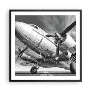 Poster în ramă neagră - Întotdeauna gata de zbor - 60x60 cm