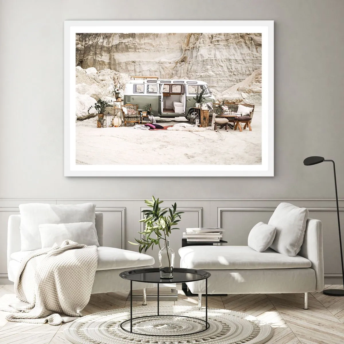 Poster în ramă albă - Să înceapă călătoria - 50x40 cm