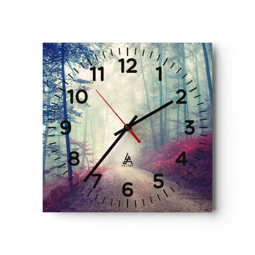 Ceas de perete - Ceas pe sticlă - Ce bine e să te trezești în zori de ziuă - 40x40 cm