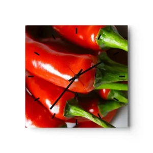 Ceas de perete - Ceas pe sticlă - Suculent, strălucitor, neted - 30x30 cm