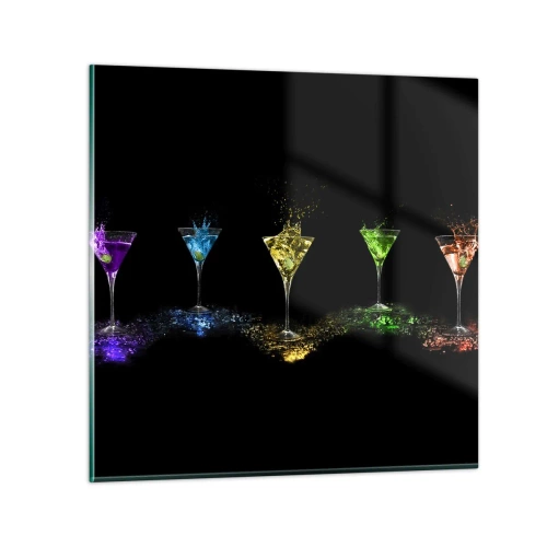 Tablou pe sticlă - Culori de bucurie în sticla de cristal - 60x60 cm