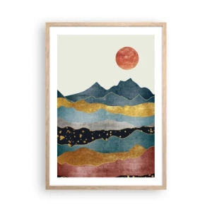 Poster în ramă de stejar deschis - Secțiunea transversală a lumii - 50x70 cm