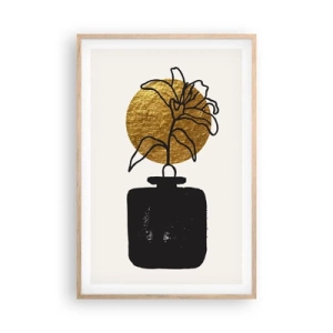 Poster în ramă de stejar deschis - Cât cântărește aurul? - 61x91 cm