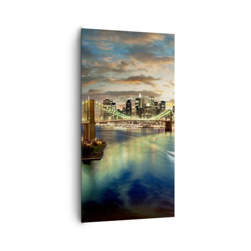 Tablou pe pânză - O seară luminată deasupra Manhattan-ului - 65x120 cm