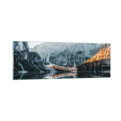 Tablou pe sticlă - Peisaj în oglindă - 90x30 cm