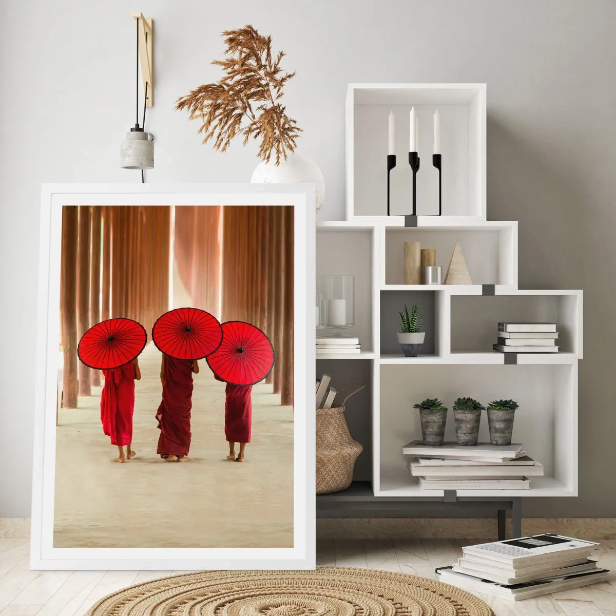 Poster în ramă albă - Pe drumul spre Tărâmul Pur - 70x100 cm